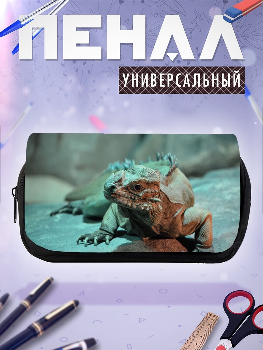 Пенал-косметичка Игуана на камнях