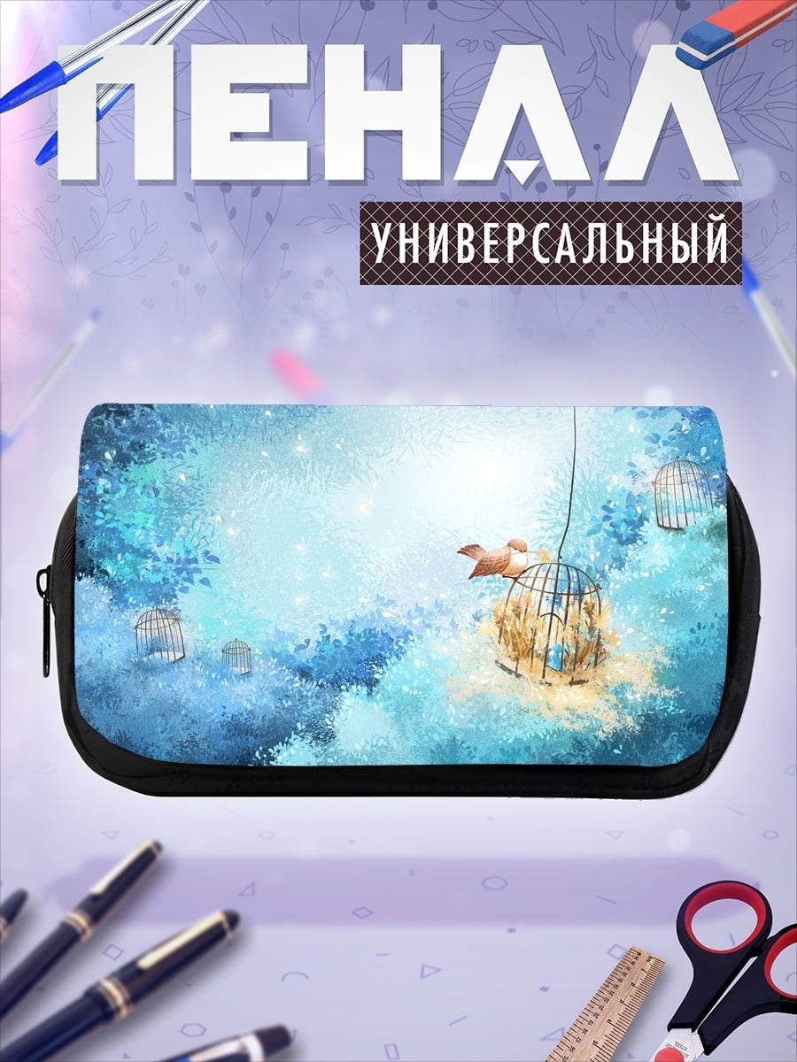 Пенал-косметичка Волшебный лес птицы