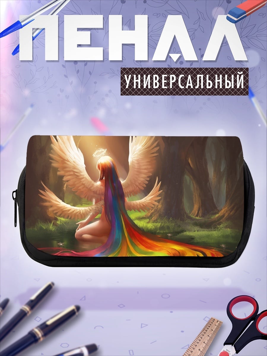 Пенал-косметичка Ангел с радужными волосами