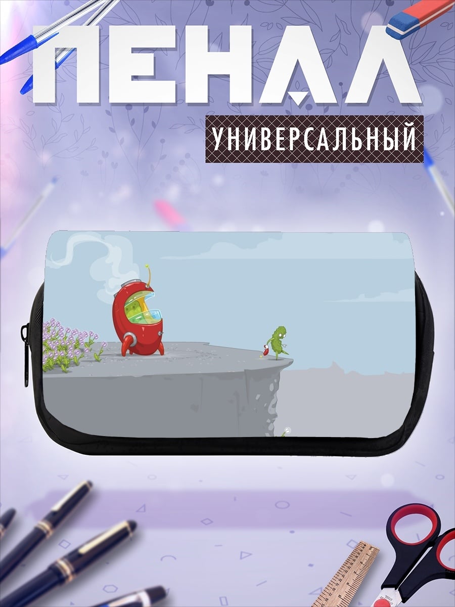 Пенал-косметичка зеленый монстр на краю