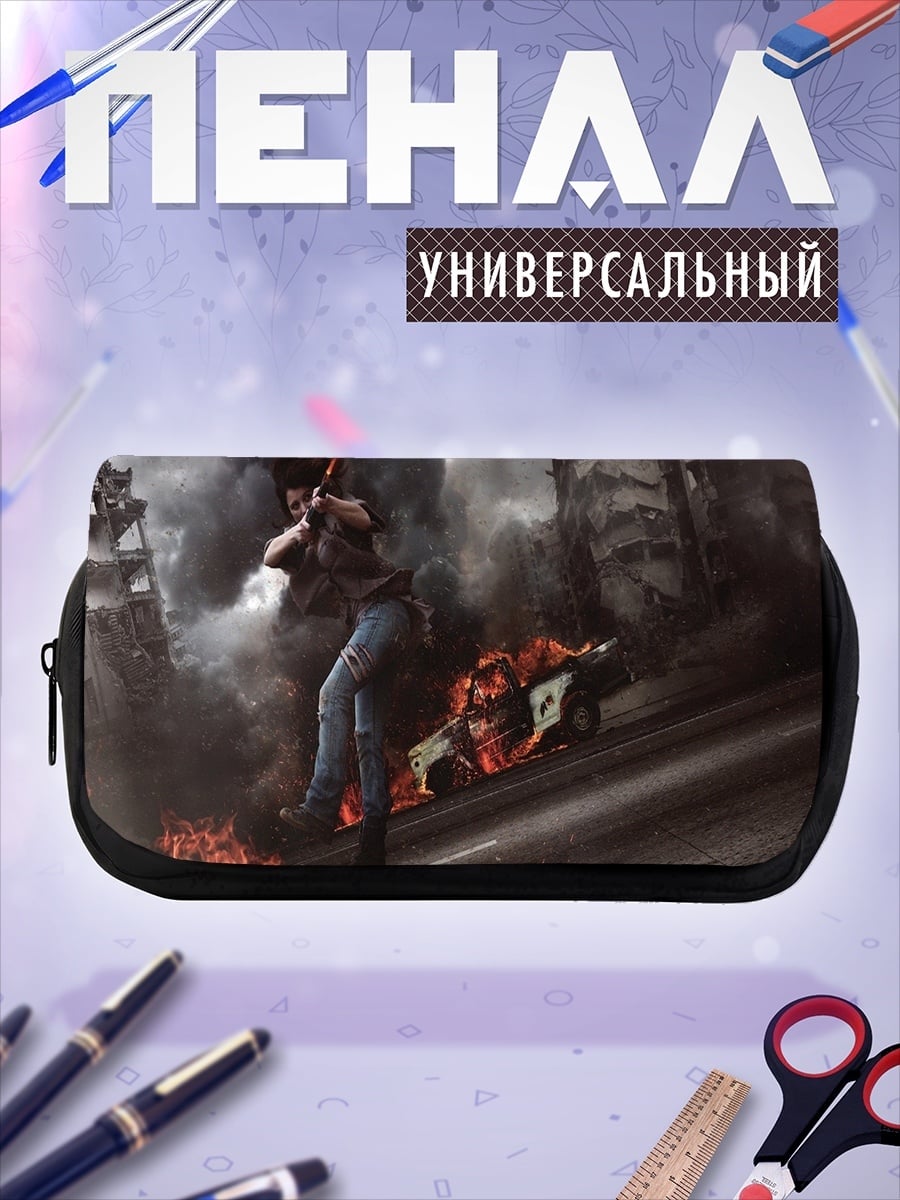 Пенал-косметичка девушка в огне