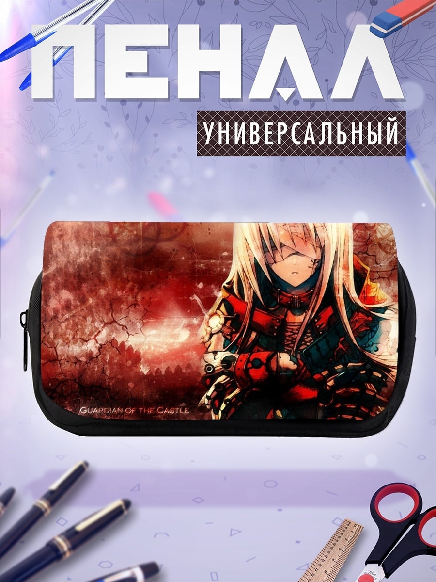 Пенал-косметичка Аниме девушка самурай