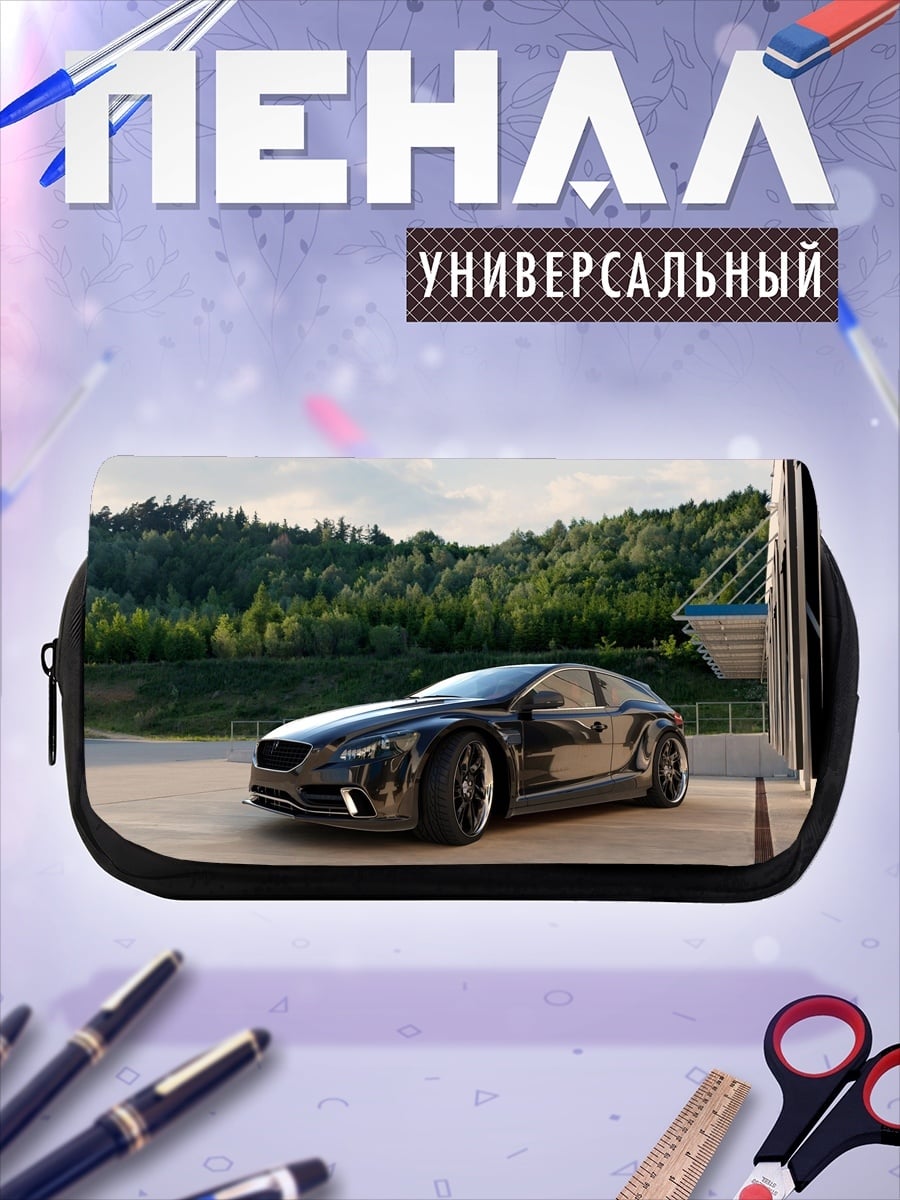 Пенал-косметичка черный спортивный автомобиль