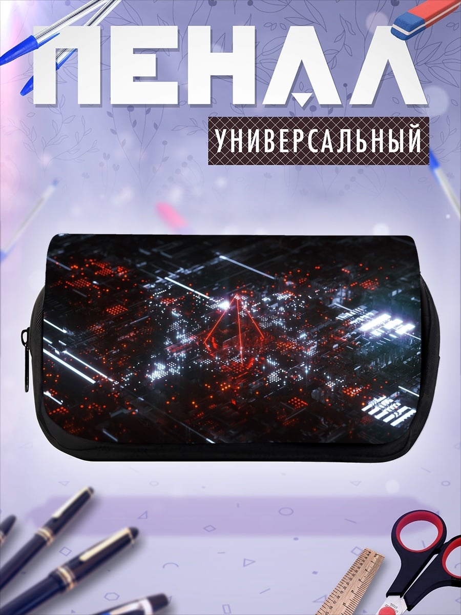 Пенал-косметичка кибернетический пейзаж