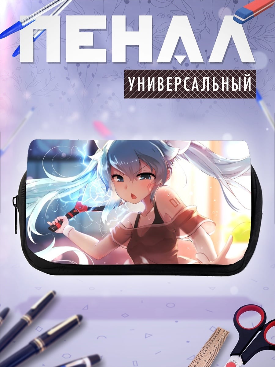 Пенал-косметичка Аниме девушка с косами