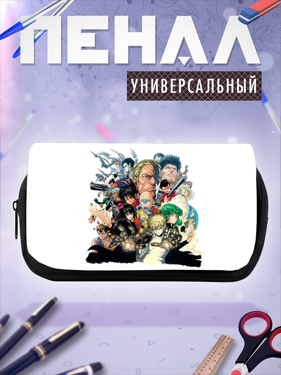 Пенал-косметичка коллаж аниме персонажей