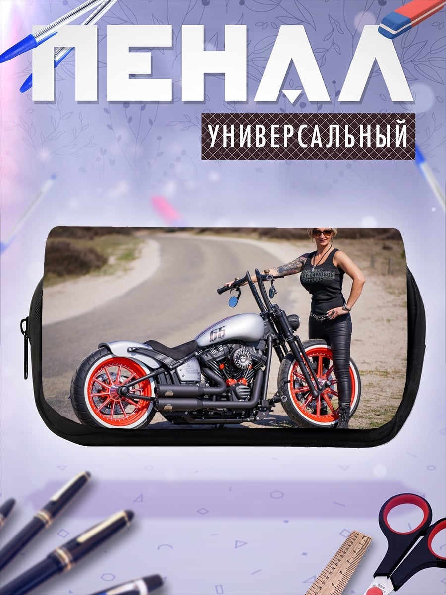 Пенал-косметичка Девушка байкер