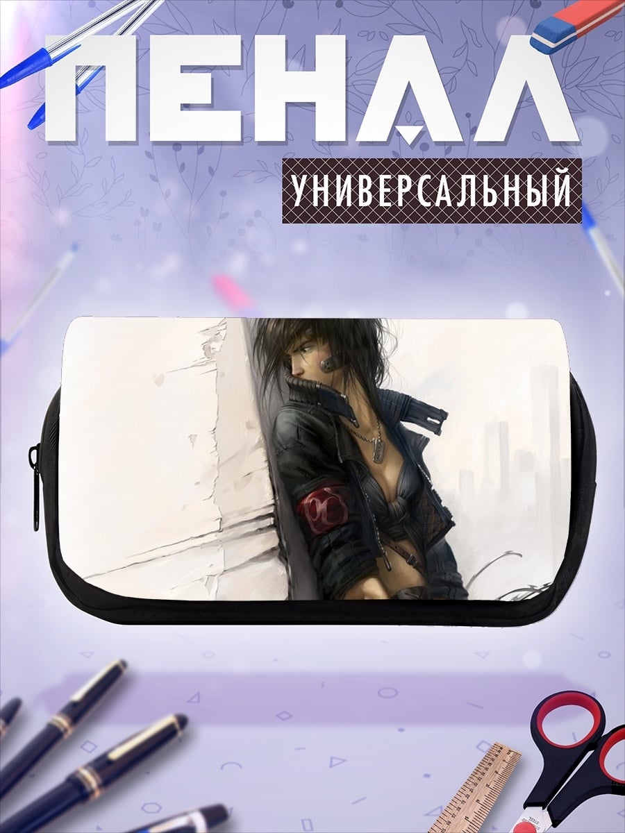 Пенал-косметичка Девушка в куртке