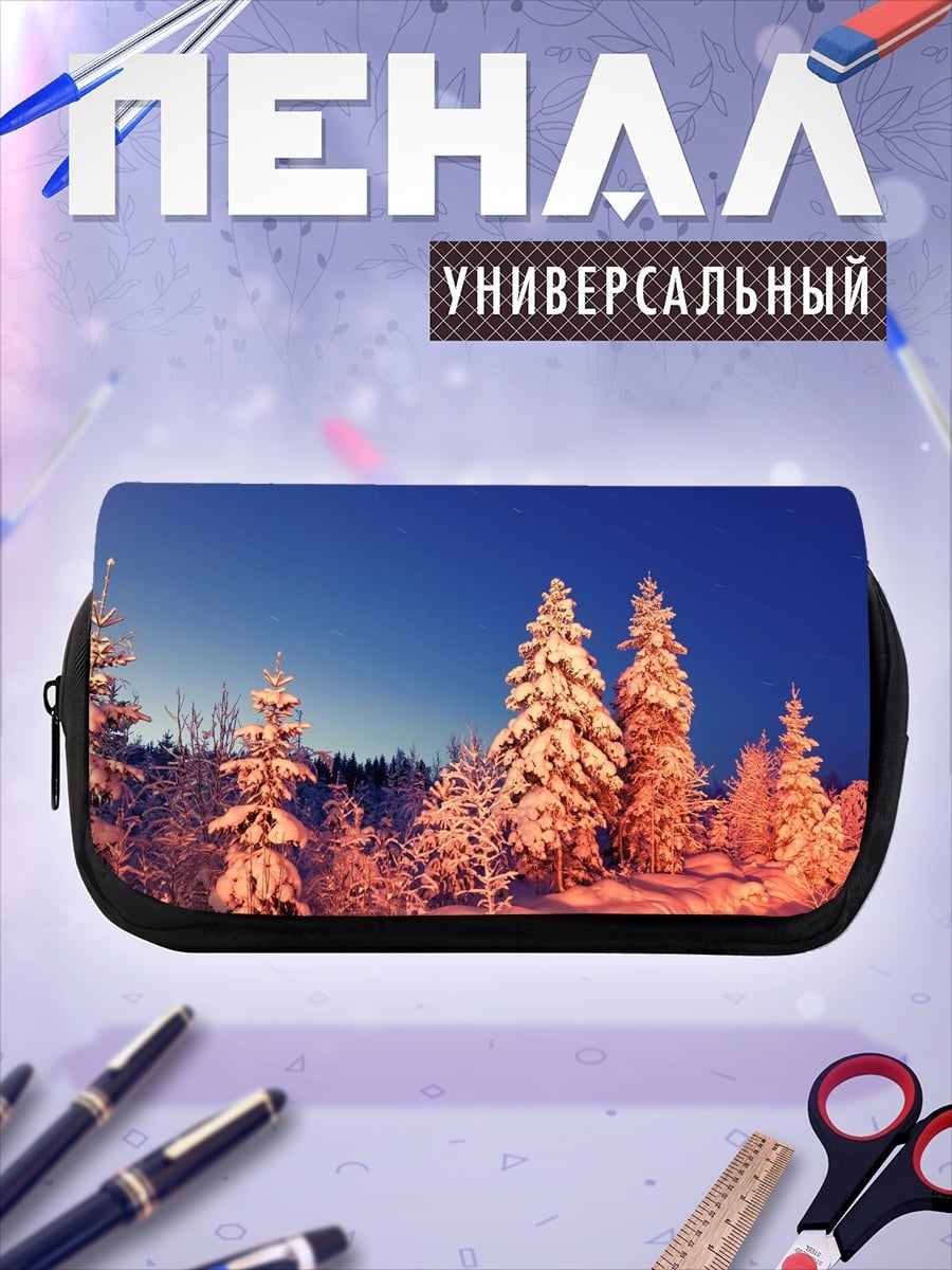 Пенал-косметичка снежные ели