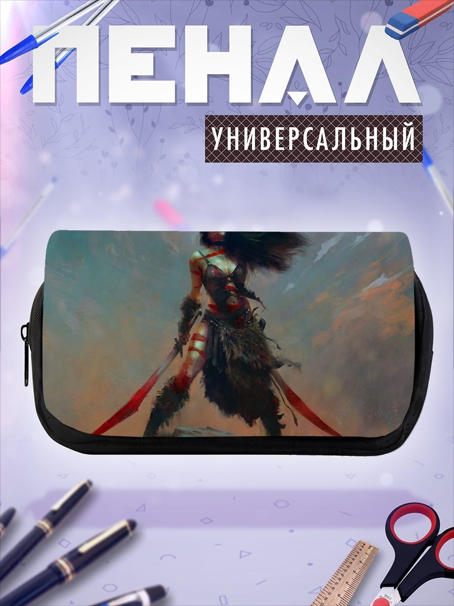 Пенал-косметичка Воительница с мечами