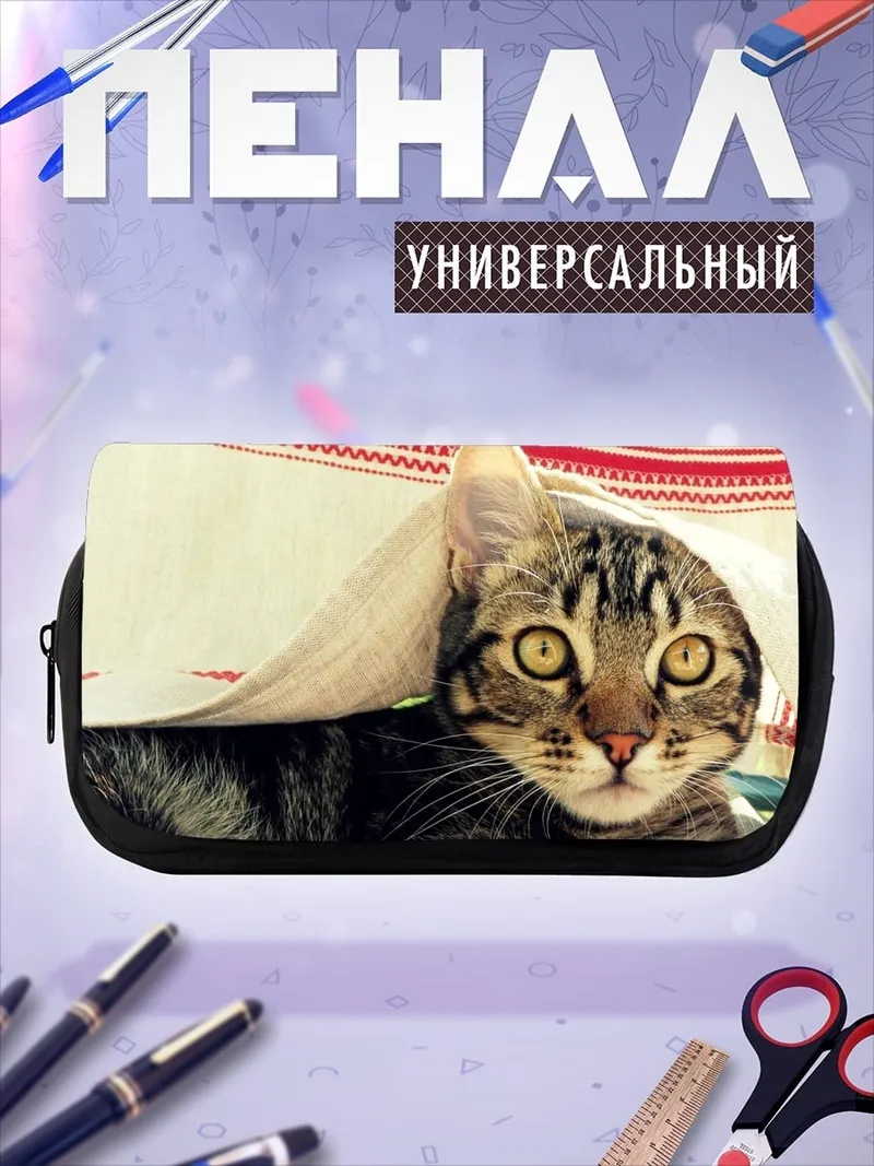 Пенал-косметичка Кот под одеялом