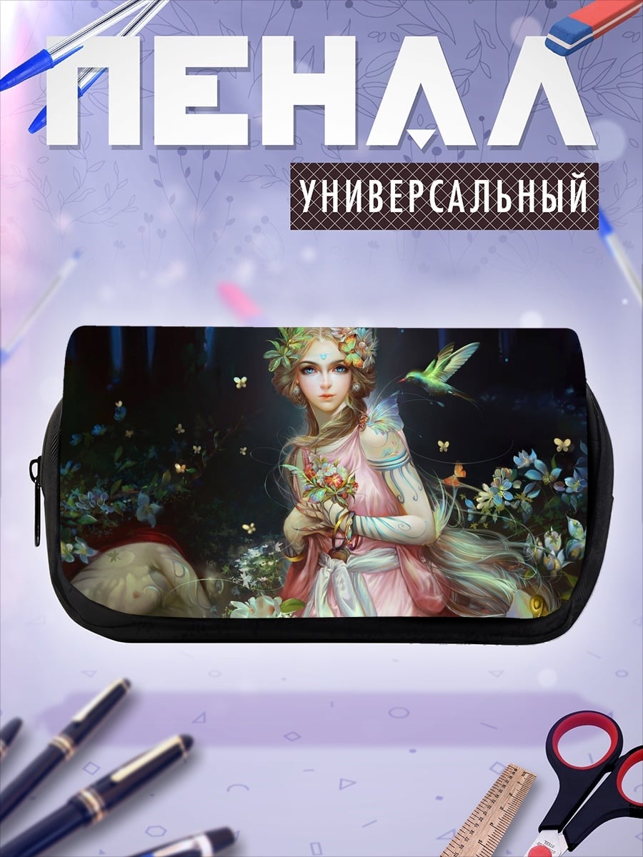 Пенал-косметичка Лесная фея с птицей