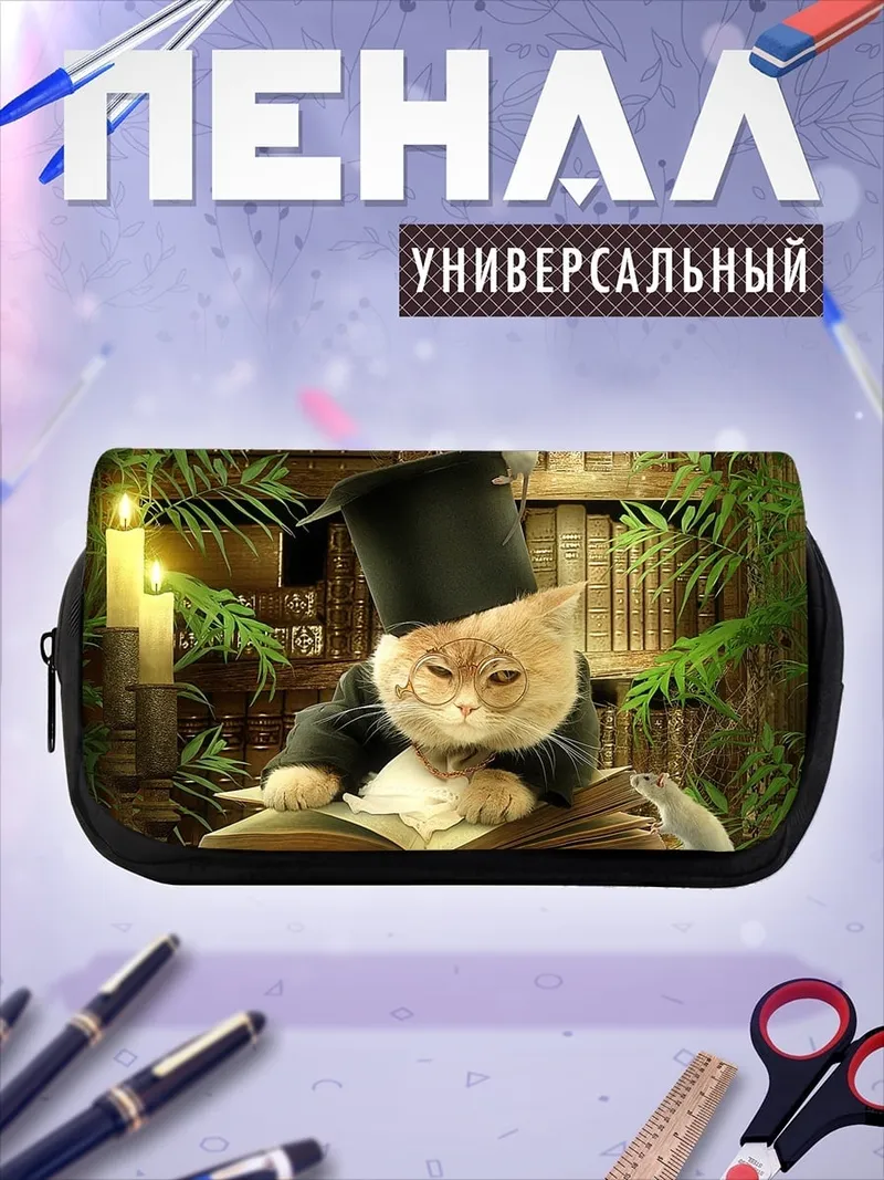 Пенал-косметичка кот профессор