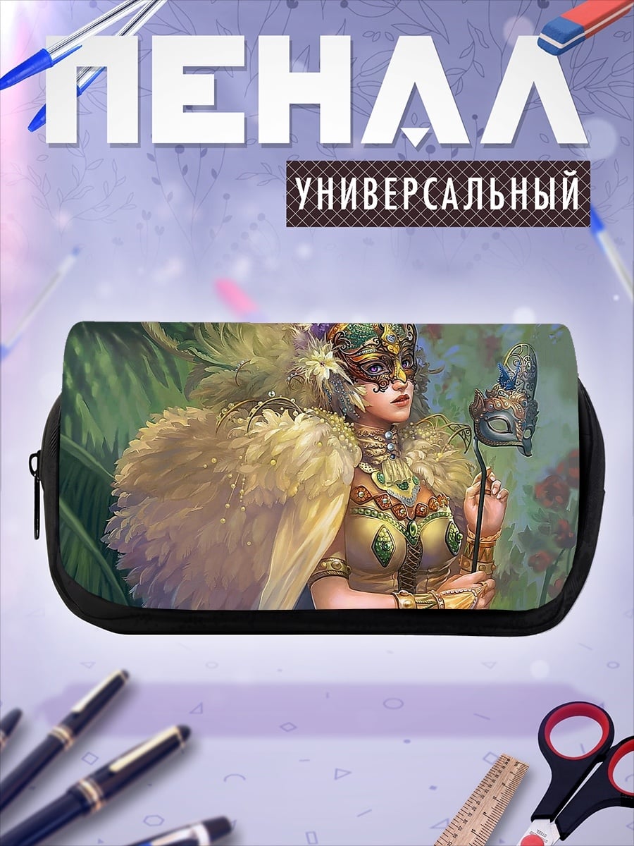 Пенал-косметичка женщина в маске