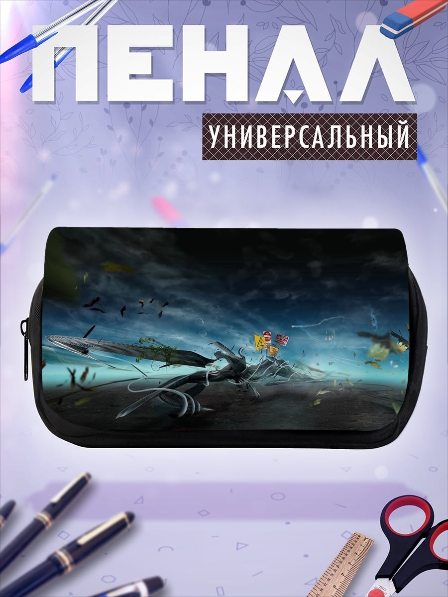 Пенал-косметичка стайка акул в шторме