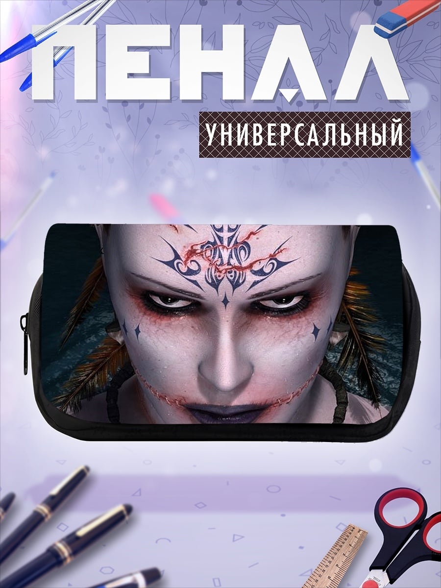 Пенал-косметичка Воительница с тату