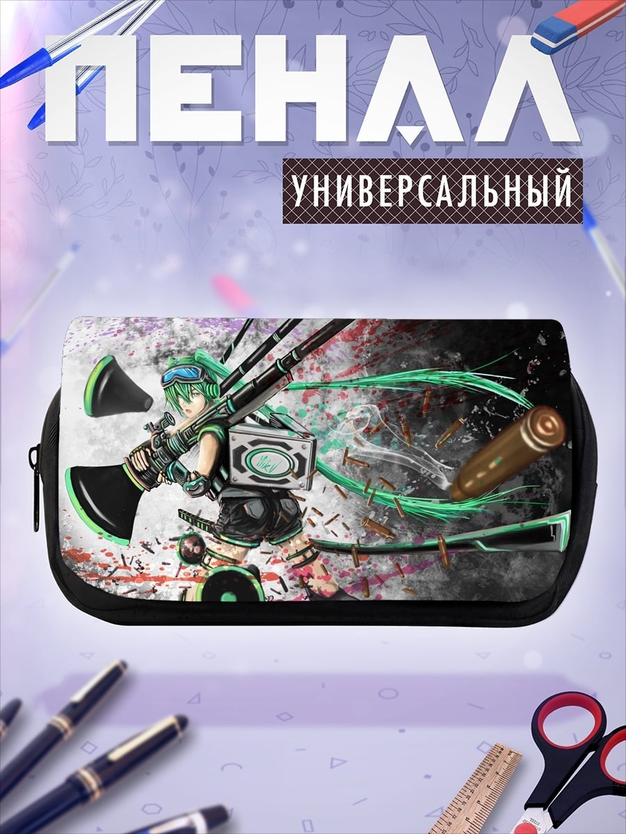 Пенал-косметичка Аниме девушка с оружием