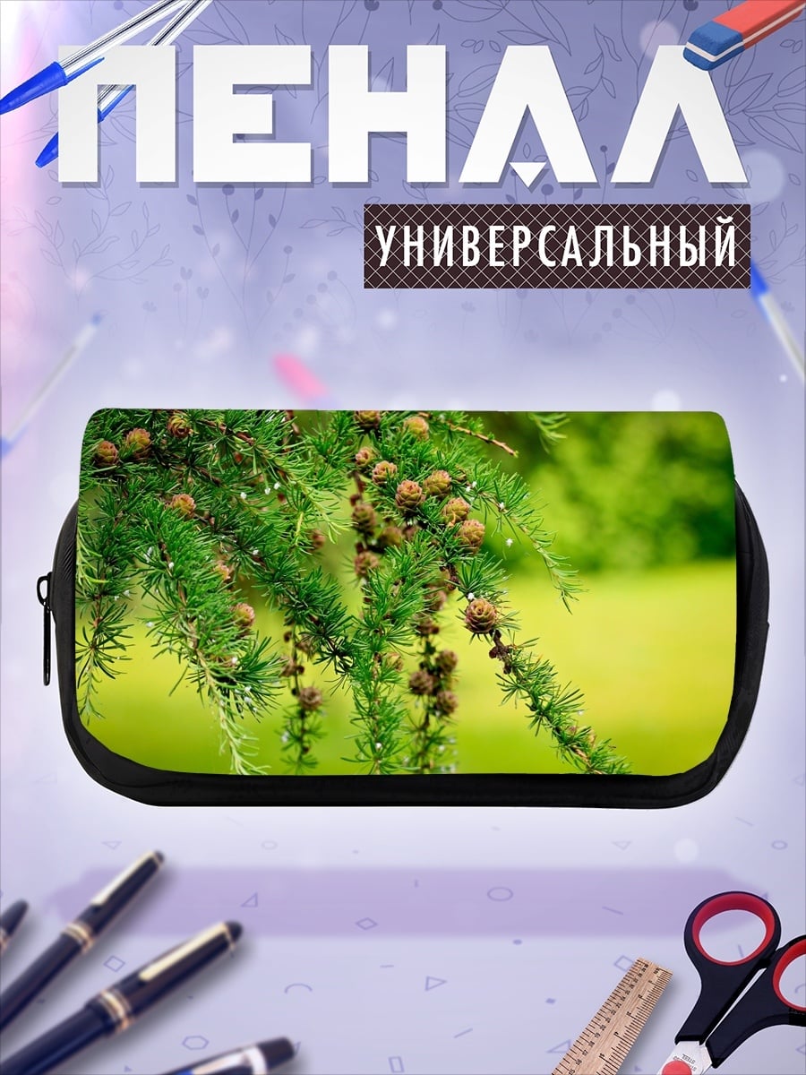 Пенал-косметичка Ветки ели с шишками