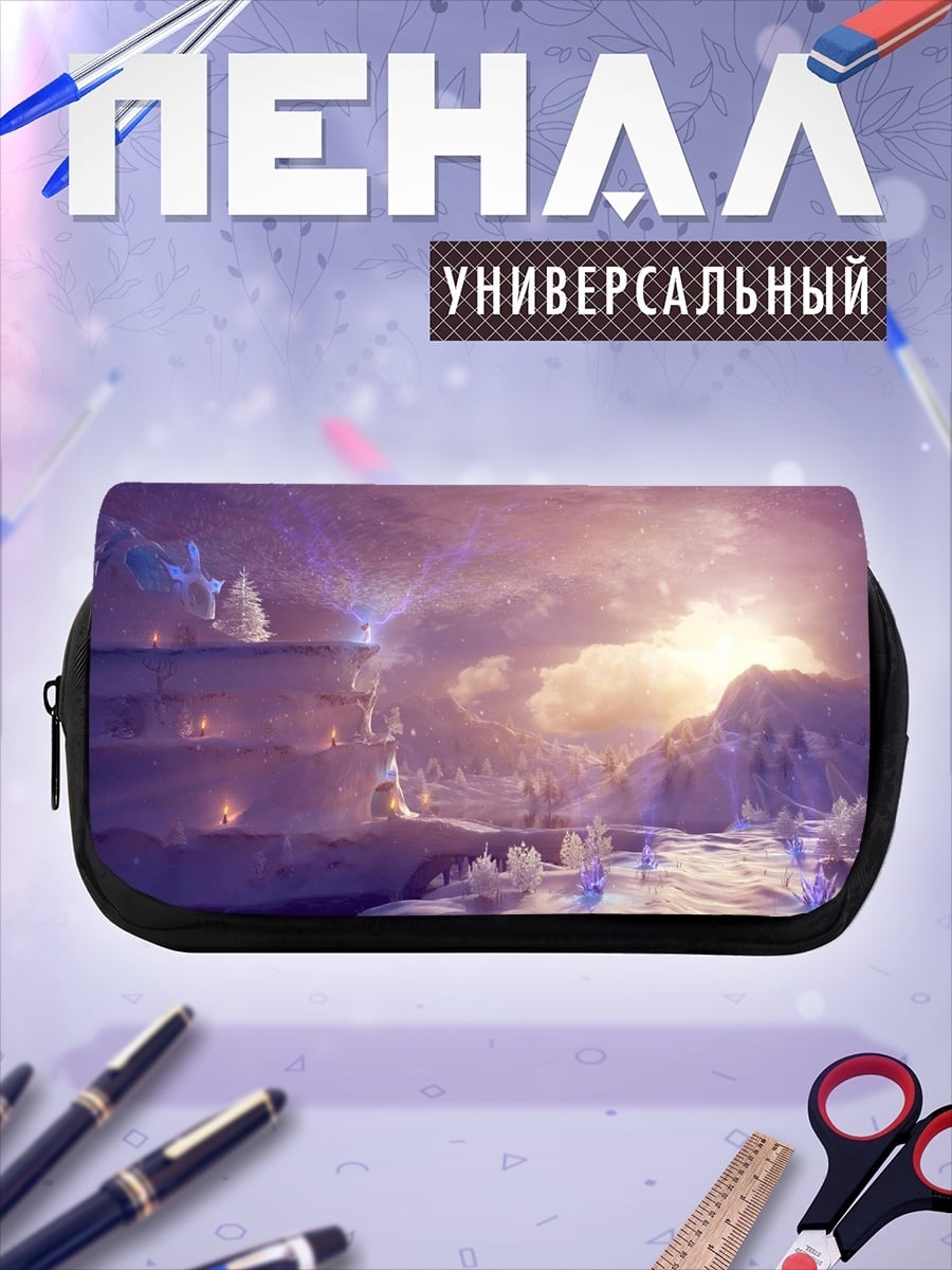 Пенал-косметичка зимний сказочный пейзаж