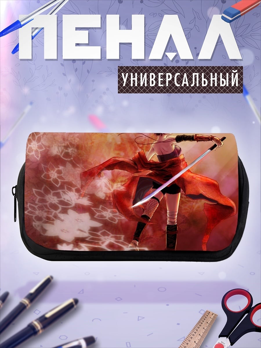 Пенал-косметичка девушка самурай