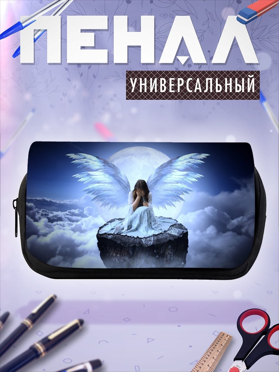 Пенал-косметичка ангел на скале луна