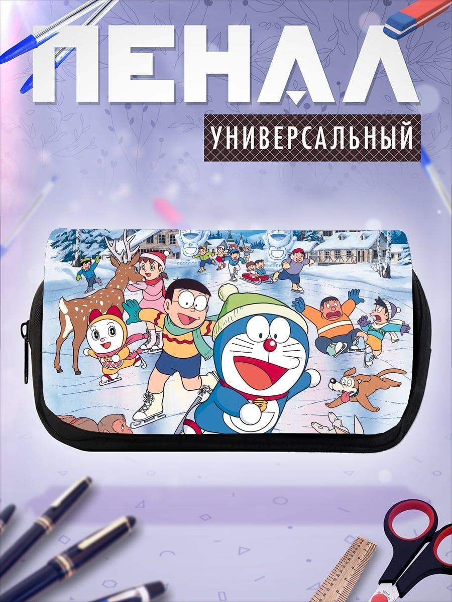 Пенал-косметичка Дораэмон зимние забавы