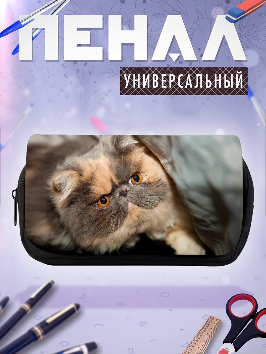 Пенал-косметичка Пушистый кот смотрит