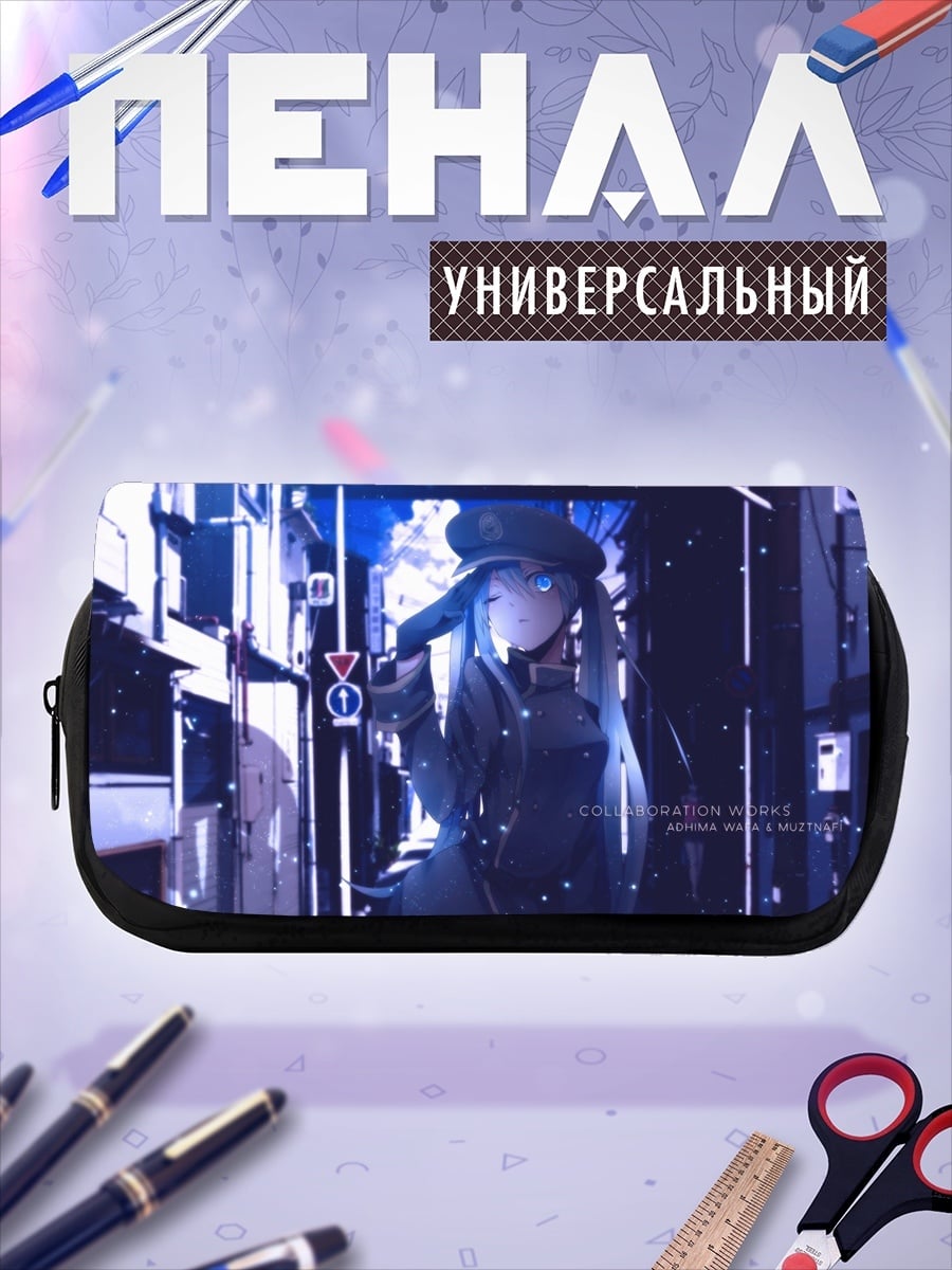 Пенал-косметичка киберпанк девушка футуризм
