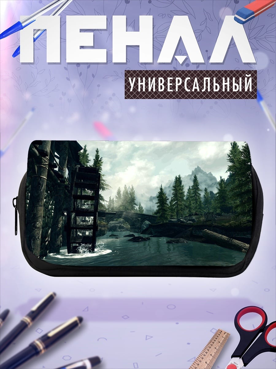 Пенал-косметичка Водяная мельница в горах