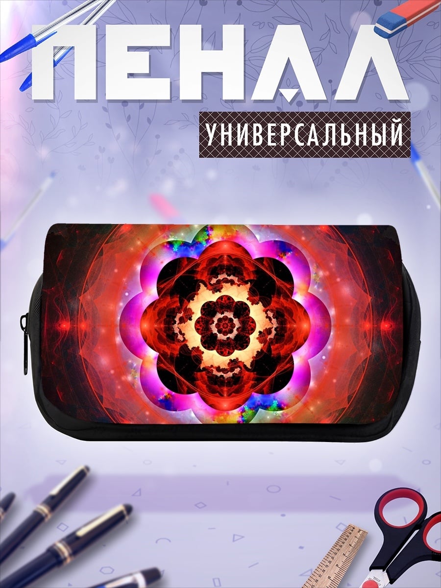 Пенал-косметичка Красная мандала узор