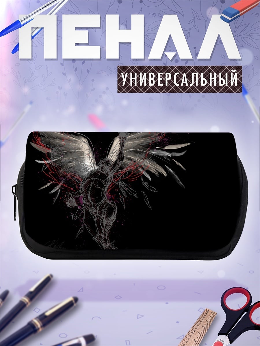 Пенал-косметичка Черный феникс арт