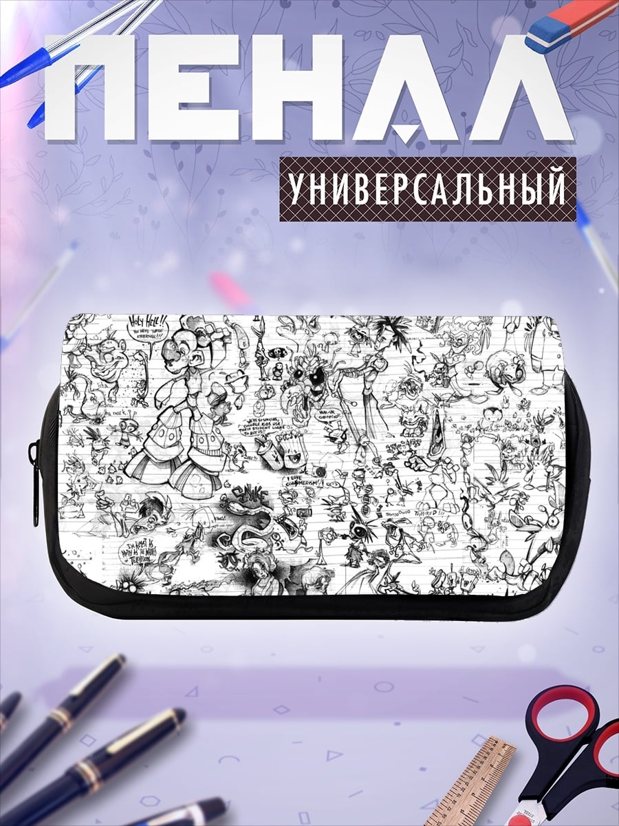 Пенал-косметичка Коллекция рисунков персонажей