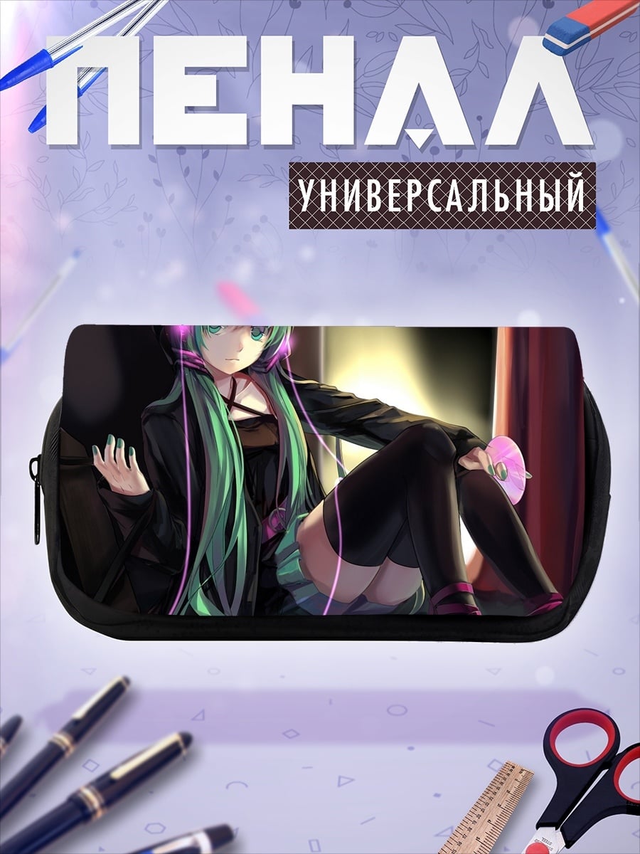 Пенал-косметичка Мику в наушниках