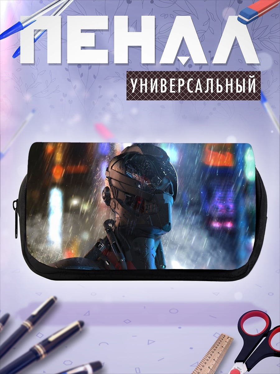 Пенал-косметичка киберпанк персонаж