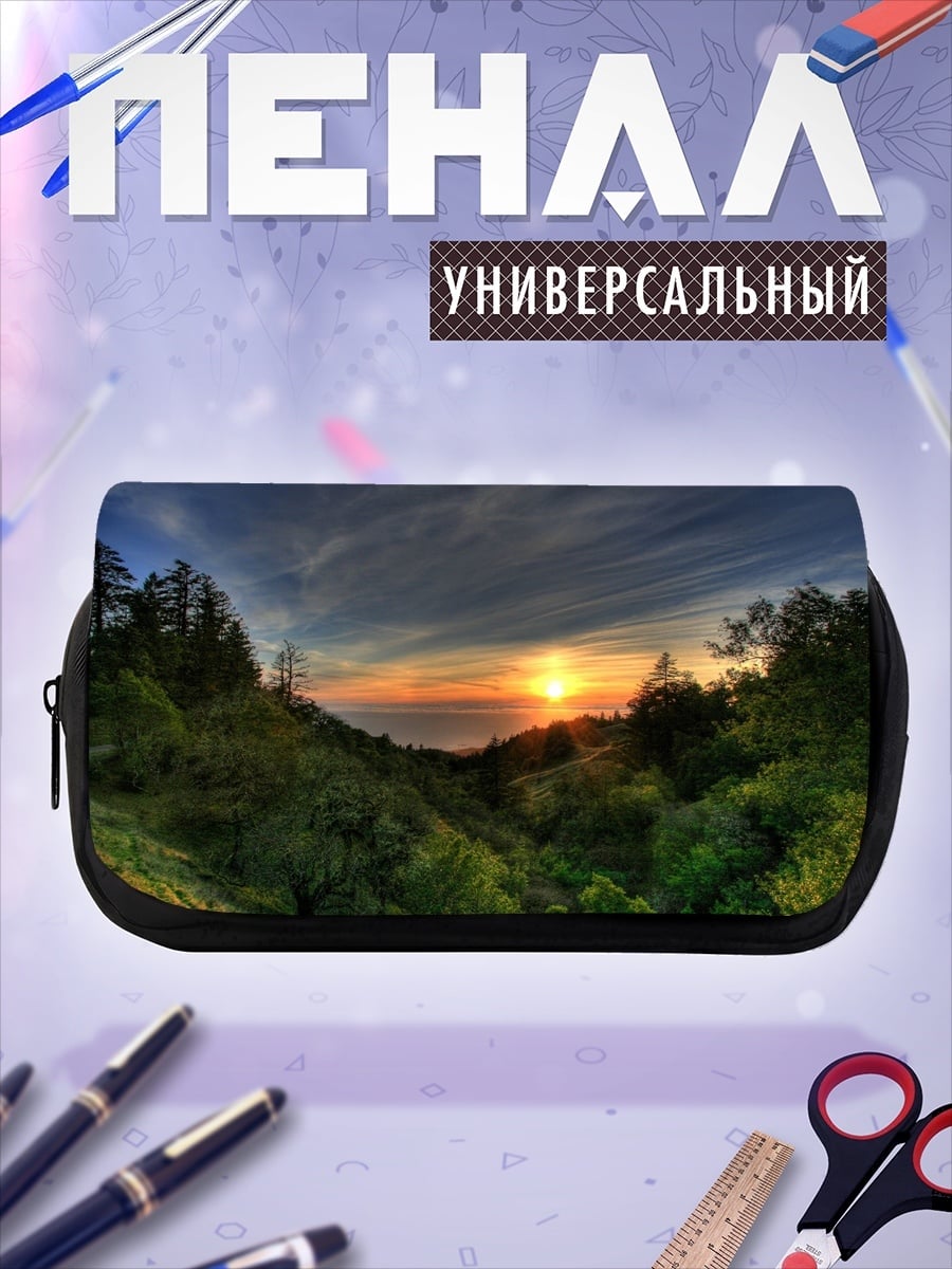 Пенал-косметичка Закат в лесу
