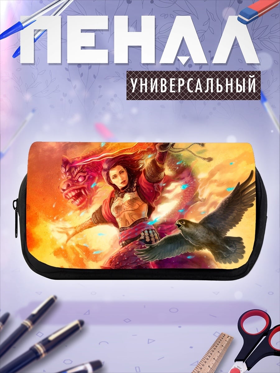 Пенал-косметичка Воительница с соколом