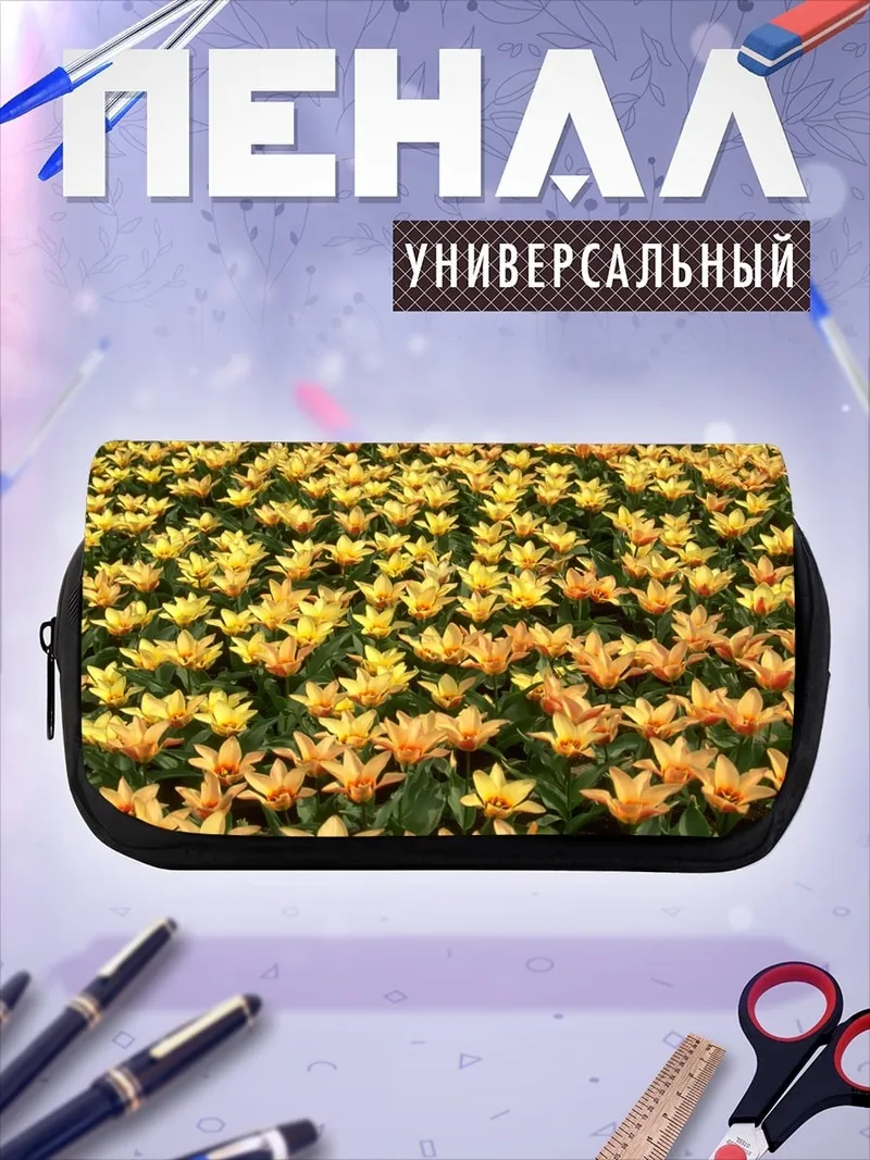 Пенал-косметичка поле тюльпанов