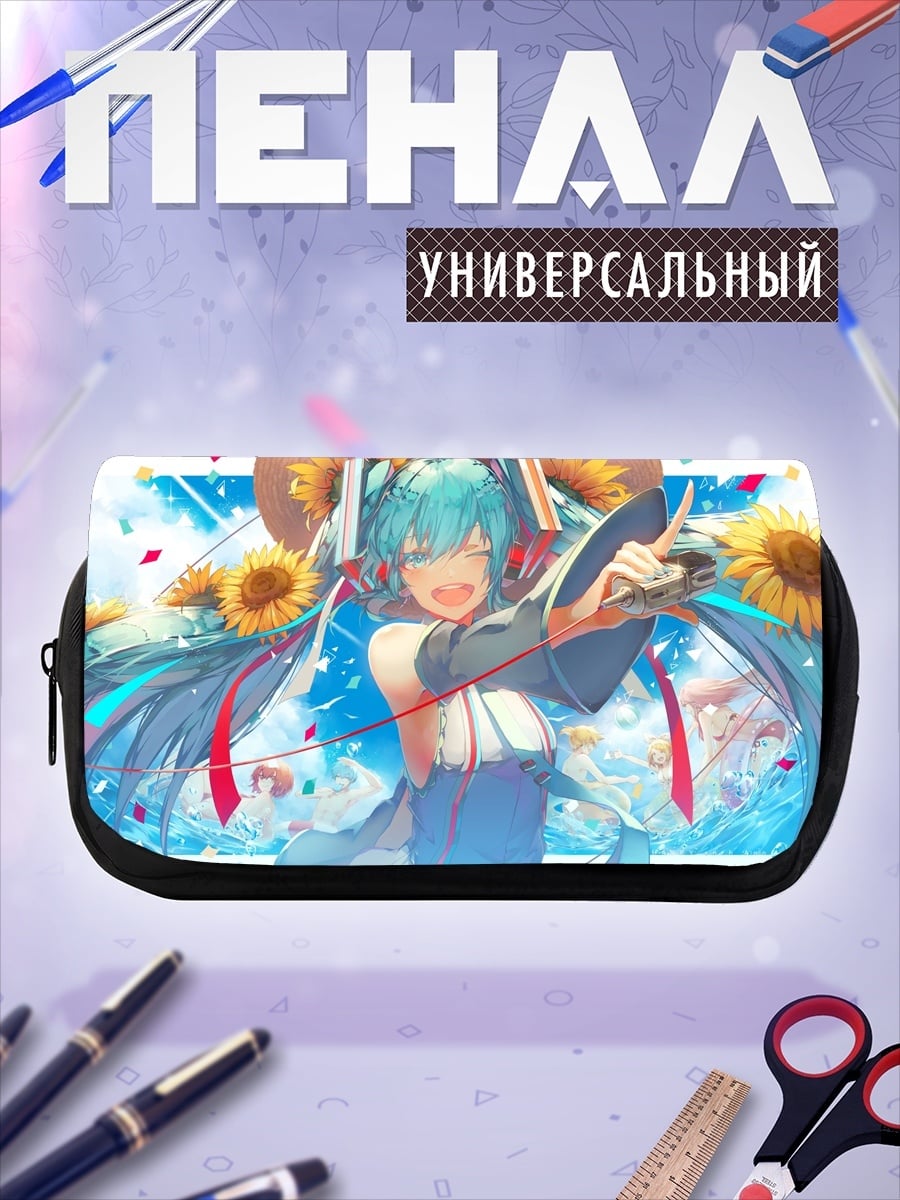 Пенал-косметичка Аниме девушка в цветах