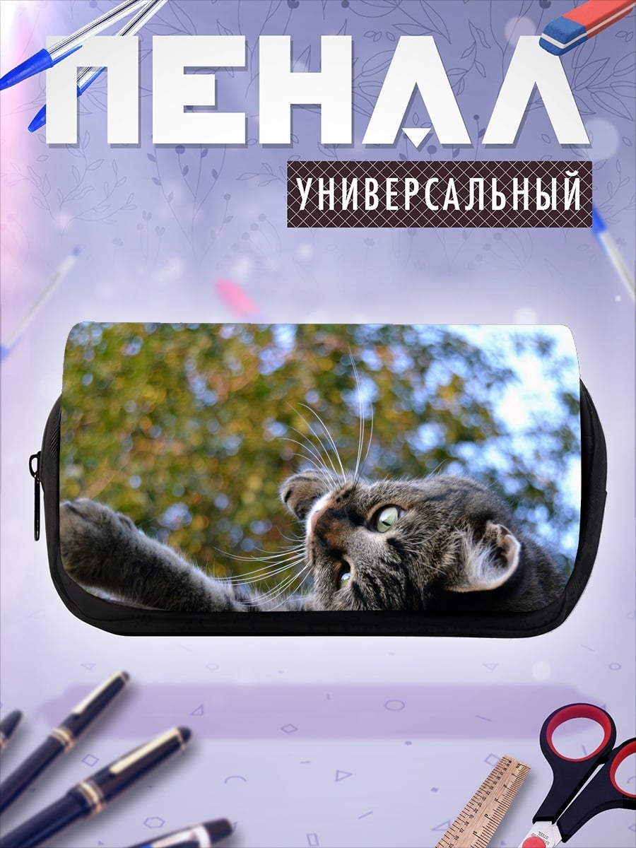 Пенал-косметичка Кот смотрит вверх