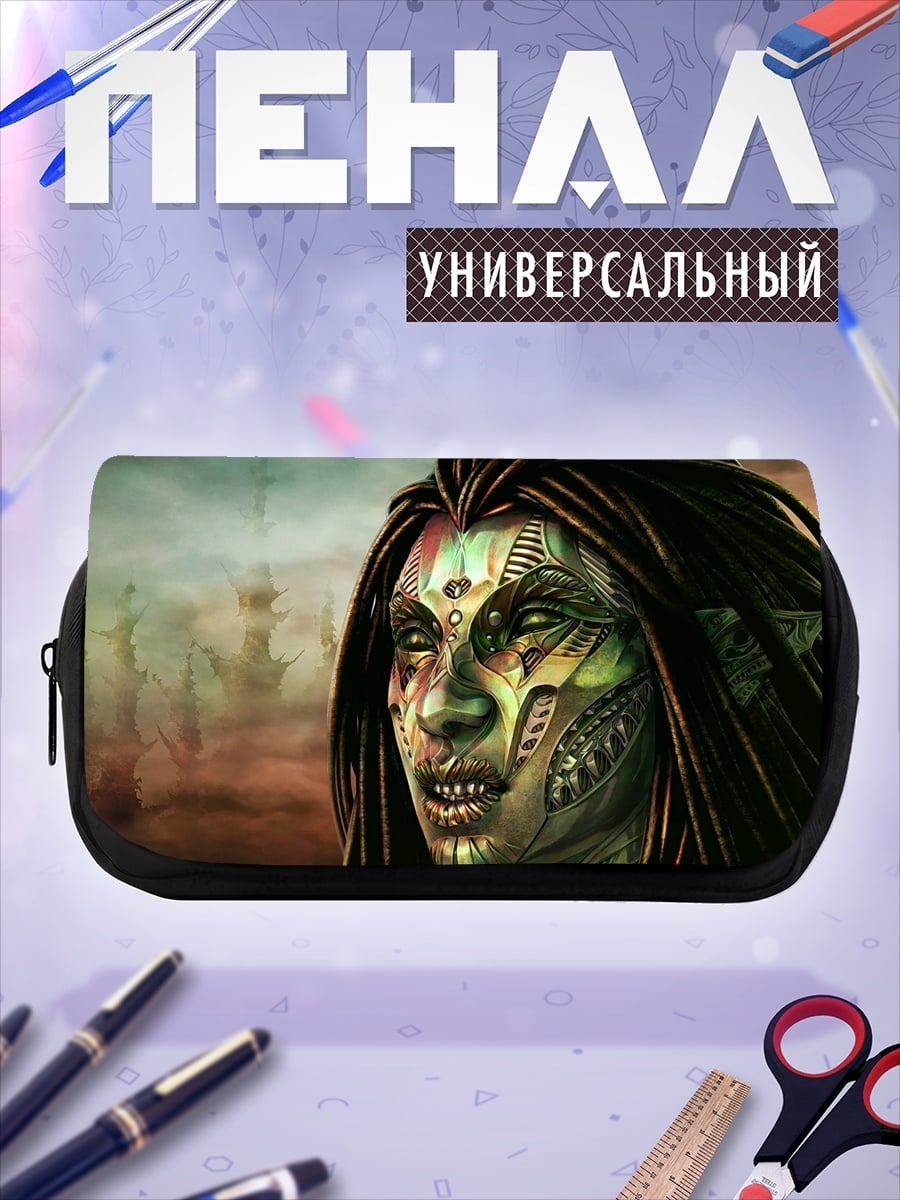 Пенал-косметичка Киберпанк девушка пират