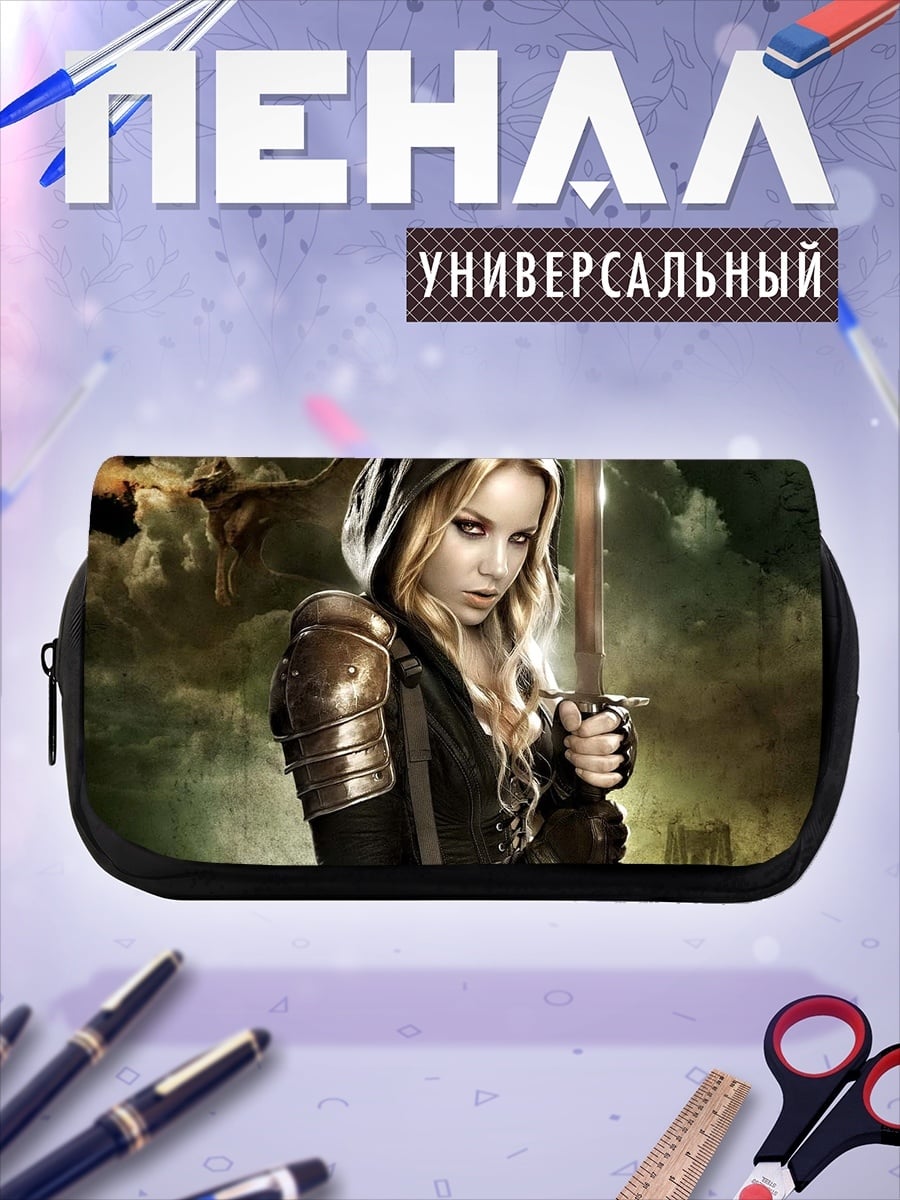 Пенал-косметичка Девушка с мечом
