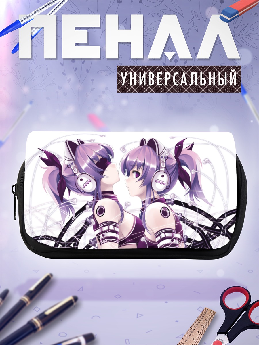 Пенал-косметичка Мику Хацунэ в наушниках