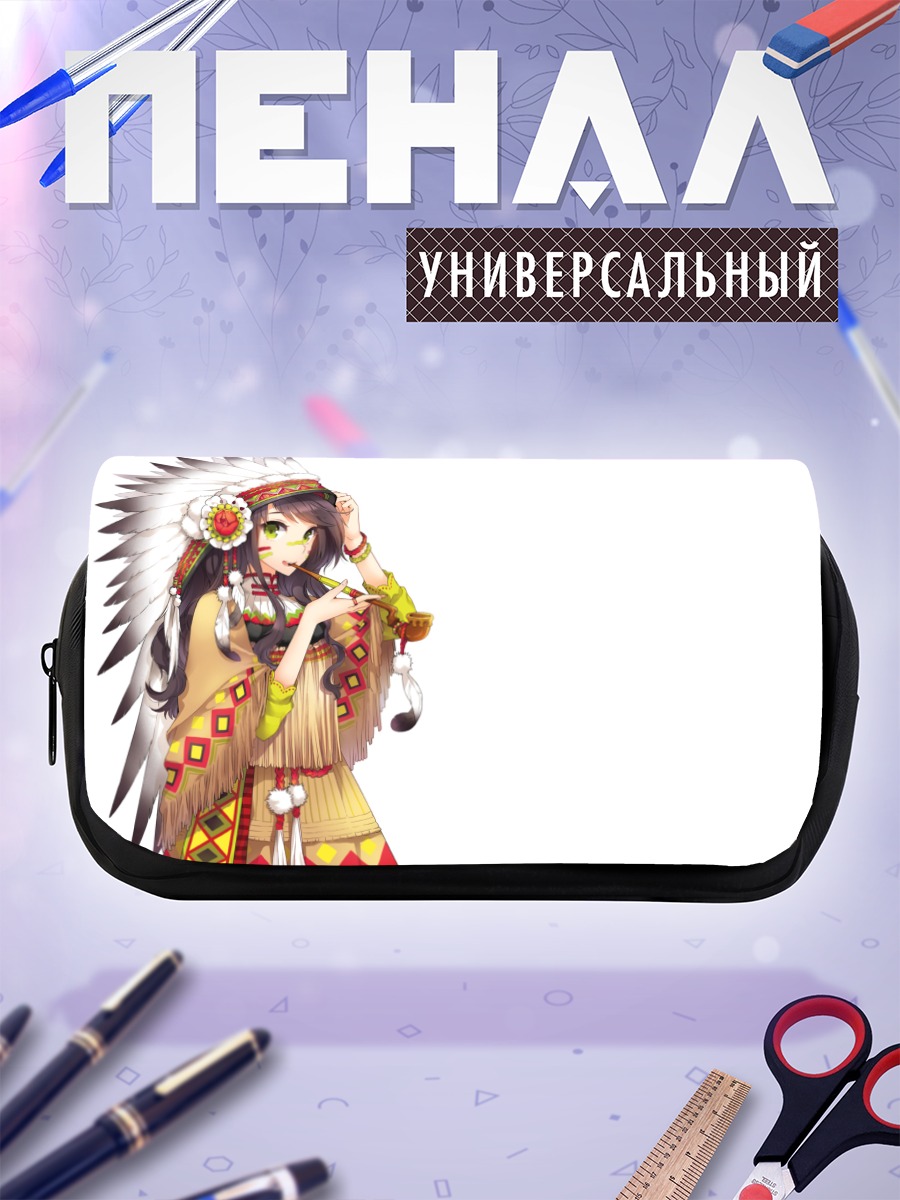 Пенал-косметичка Девушка в перьях