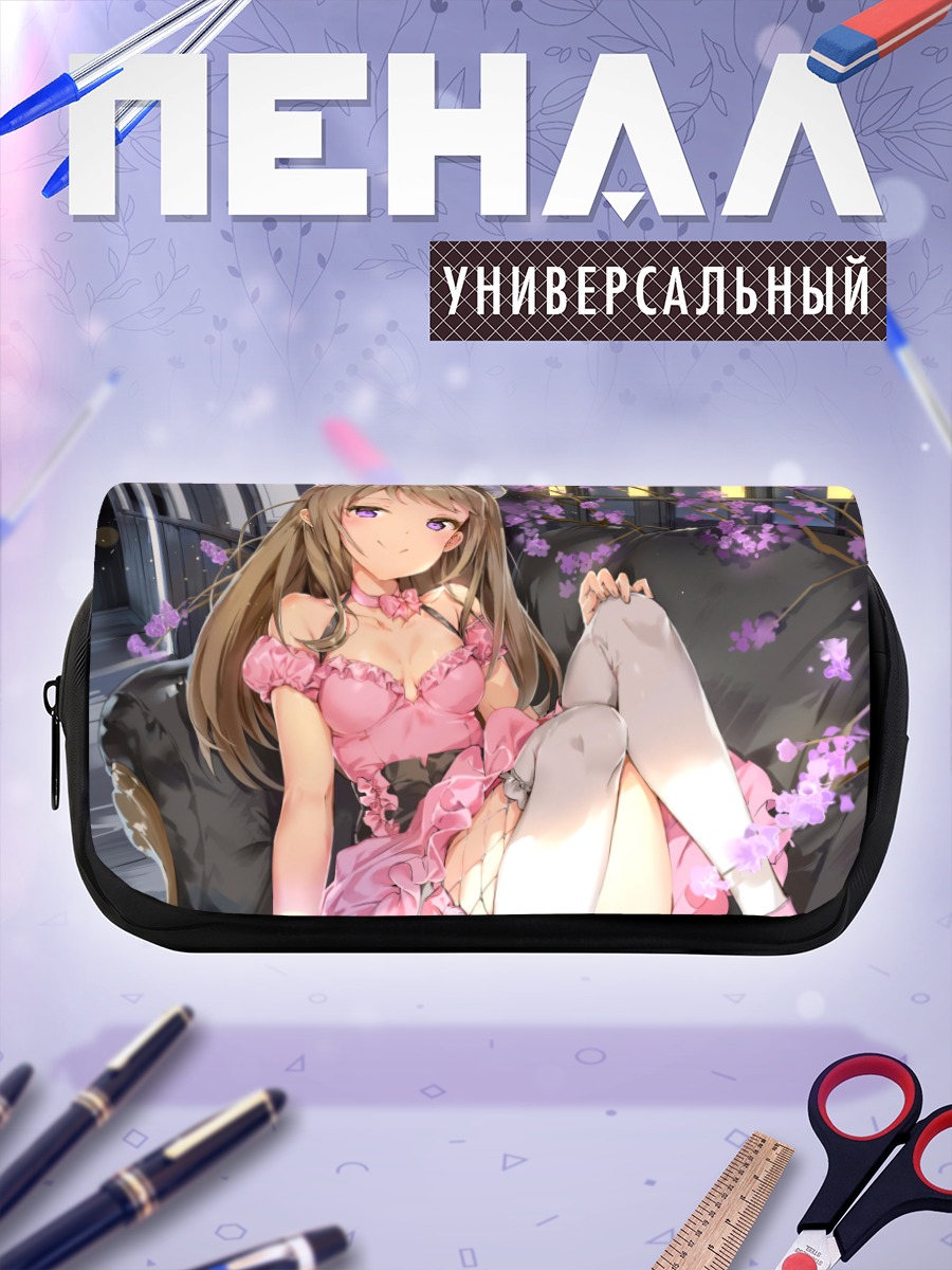 Пенал-косметичка Девушка в сакуре