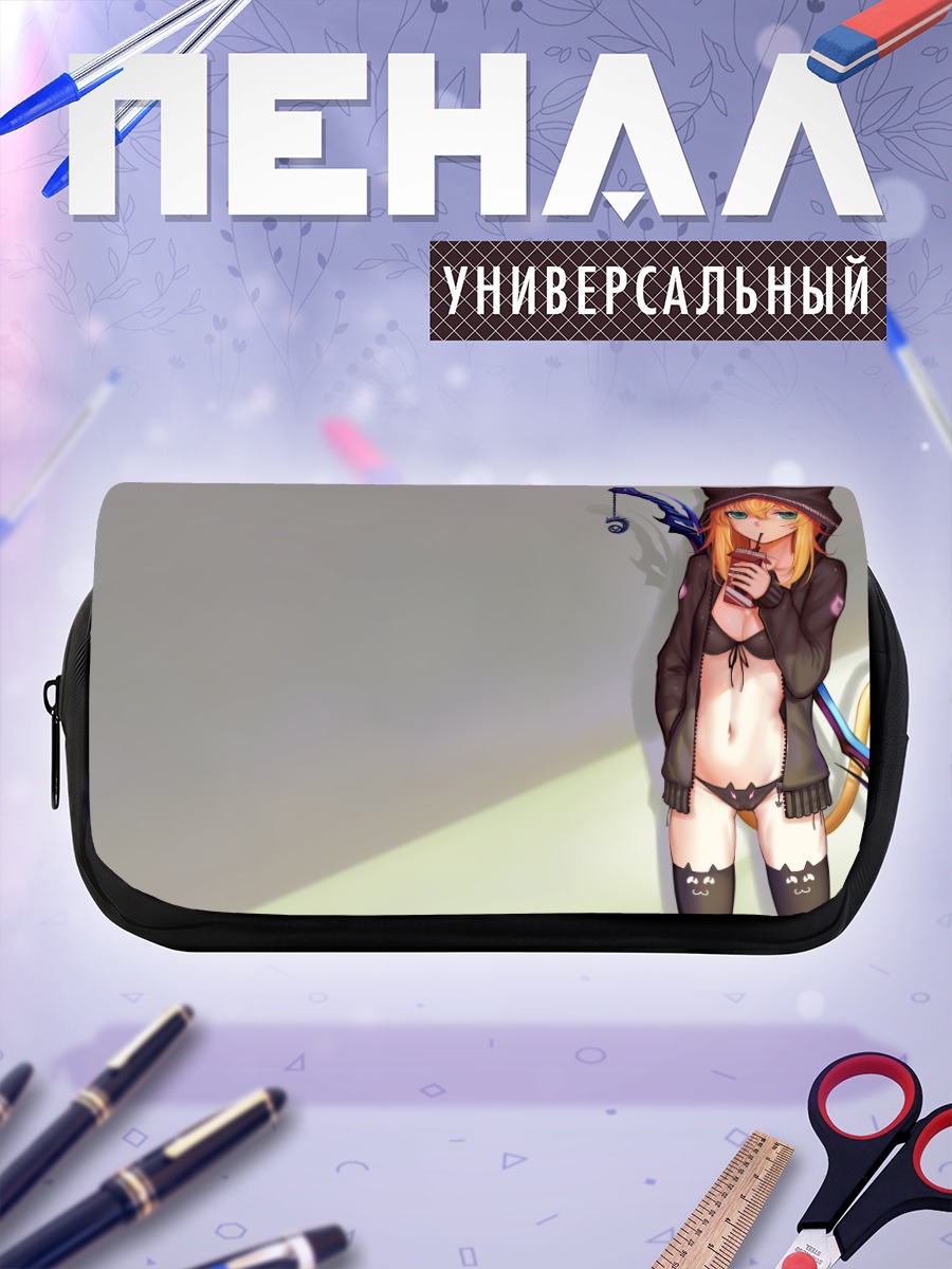 Пенал-косметичка Рыжая кошкодевочка в худи