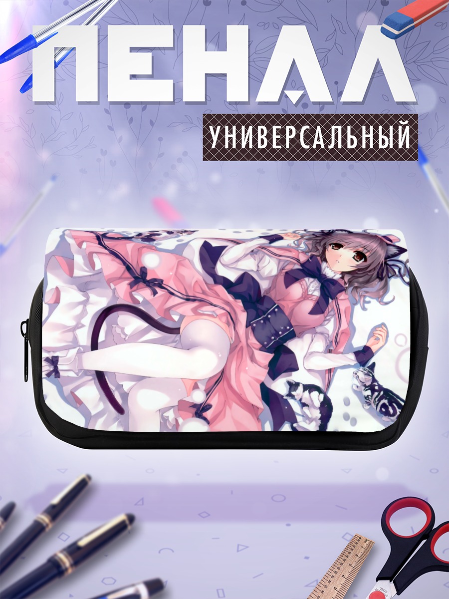 Пенал-косметичка Девушка-кошка в платье