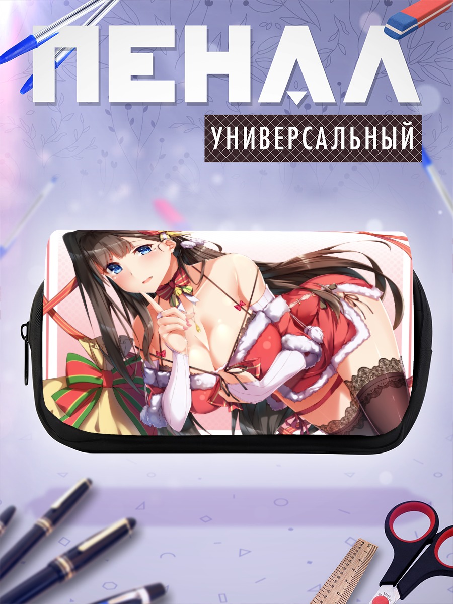 Пенал-косметичка Девушка в рождественском наряде