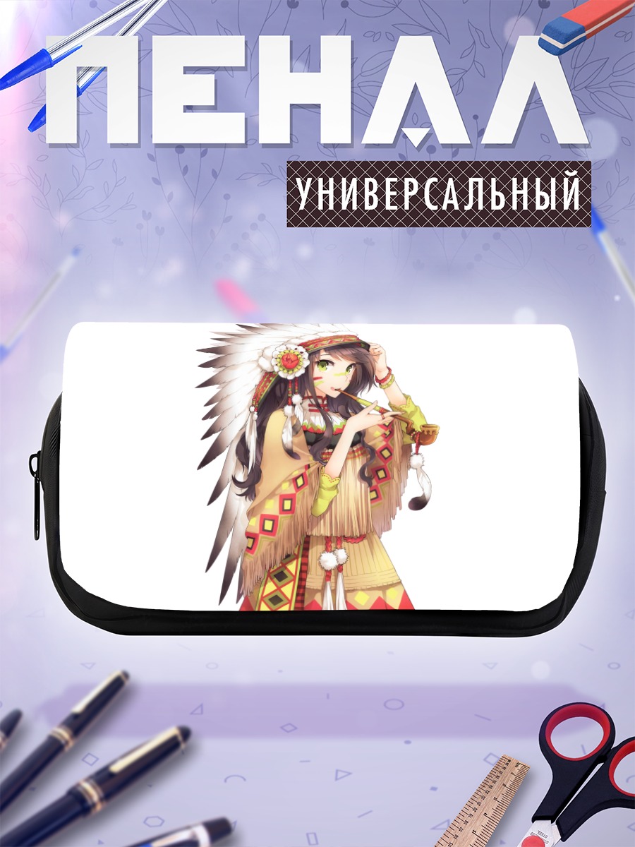 Пенал-косметичка Девушка в перьях