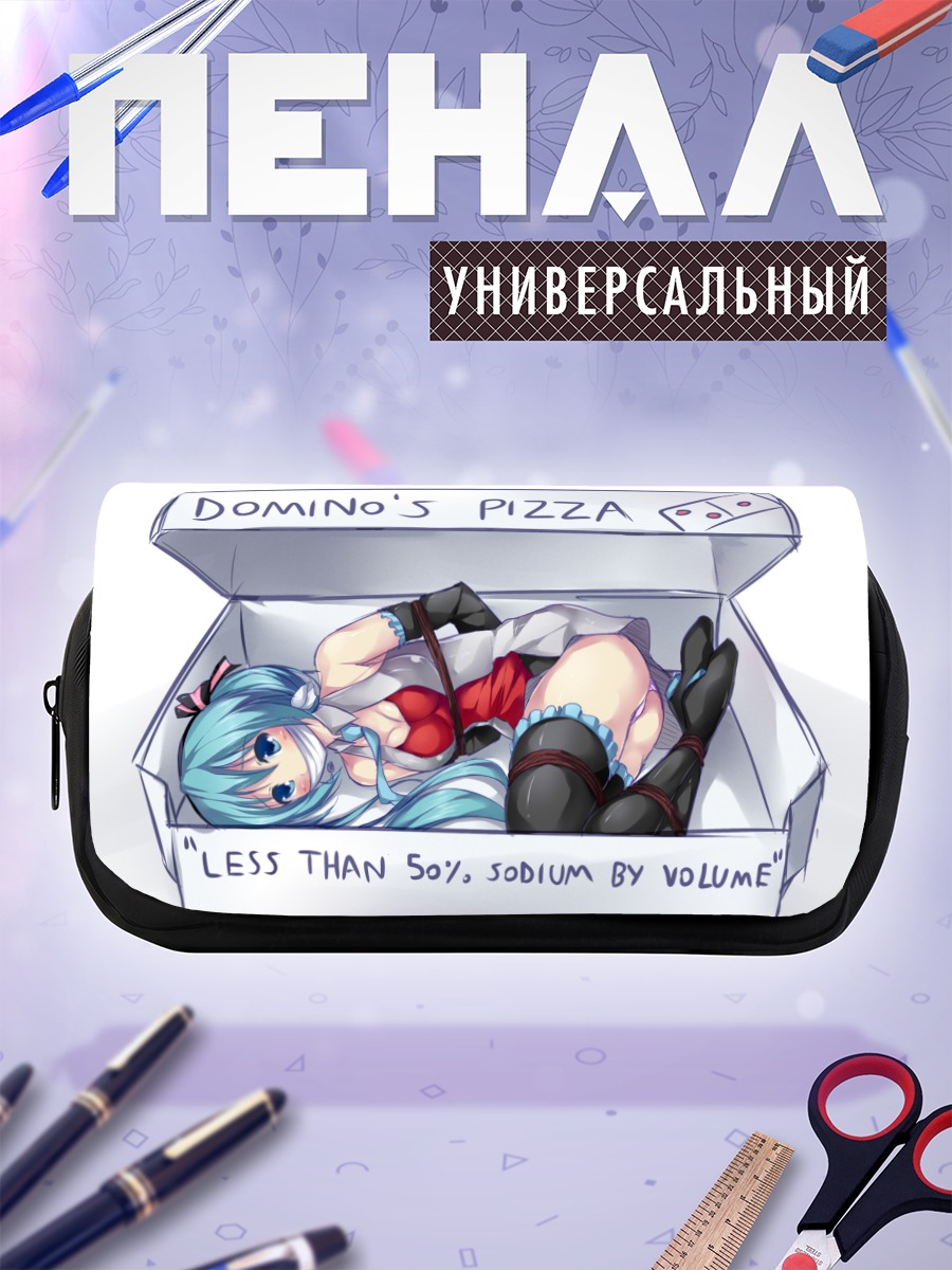 Пенал-косметичка Мику Хацунэ в пицце