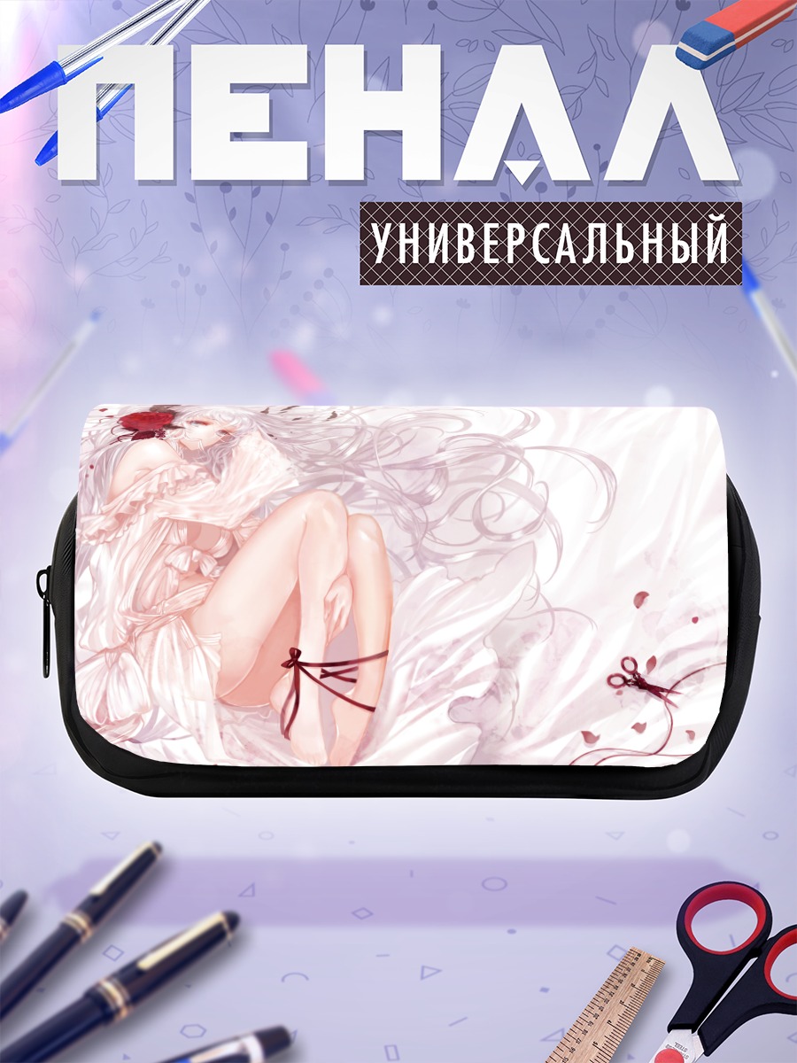 Пенал-косметичка Девушка с рогами и цветами